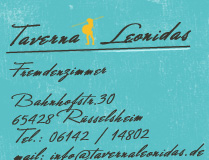 Fremdenzimmer Bahnhofstr.30 65428 R&uuml;sselsheim Tel.:06142 / 14802 info@tavernaleonidas.de